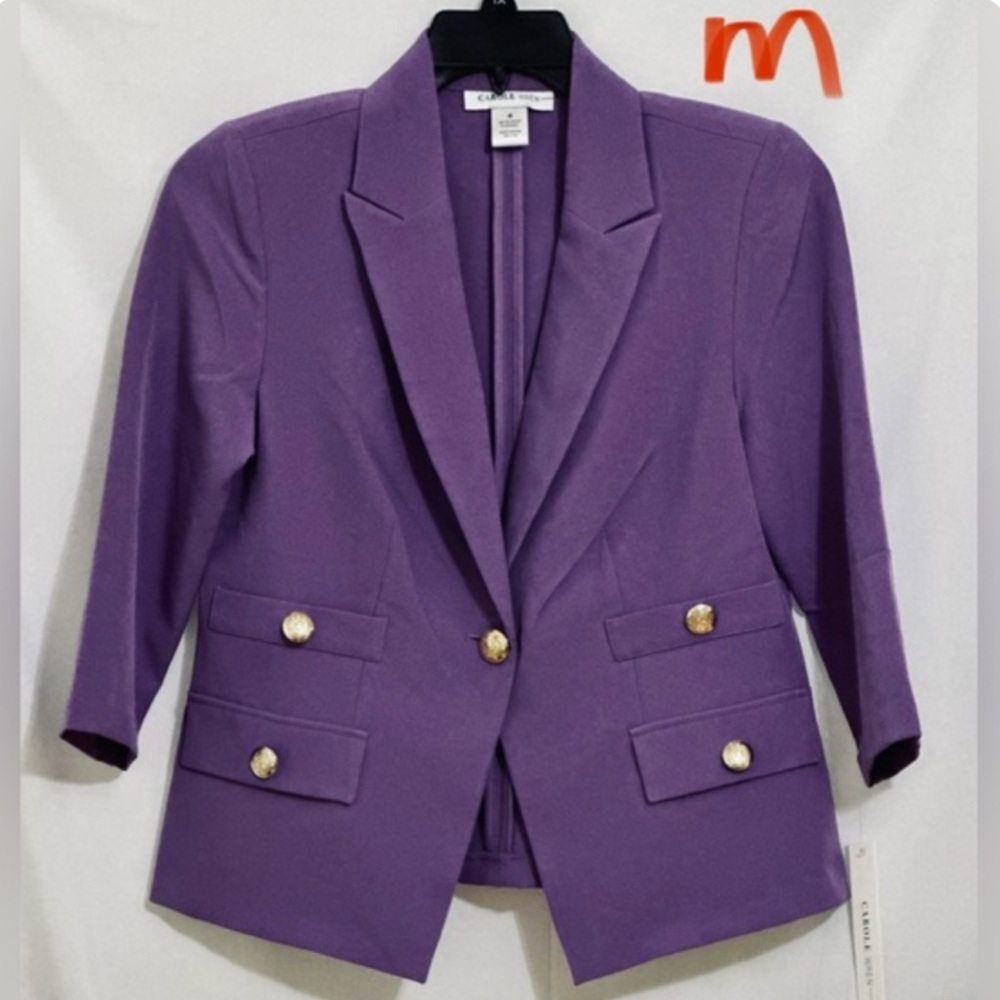 LADIES GORGEOUS PURPLE DRESSY JACKET WITH GOLD BUTTONS